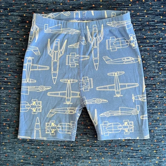 Hanna Andersson Blue Airplane, rocket, race car organic cotton Pajama Set - Picture 7 of 9